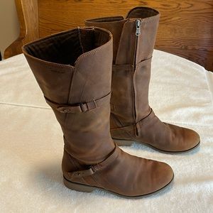 TEVA De La Vina Womens Size 9.5 Brown Leather Waterproof Zip Buckle Boots